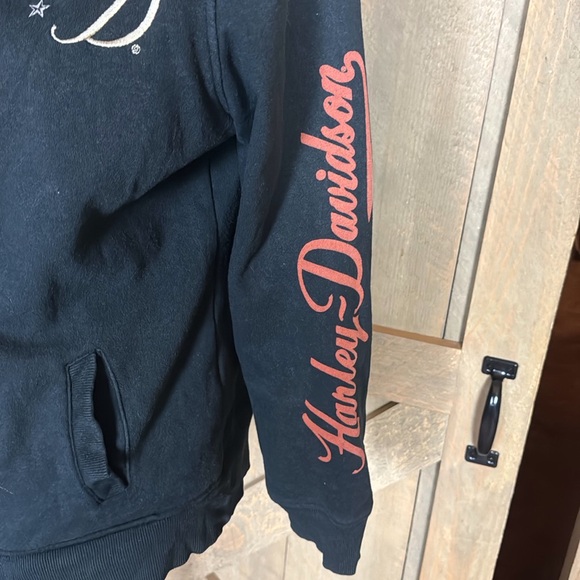 Harley-Davidson black hoodie jacket with wings and bling detail Size Large - Picture 4 of 13